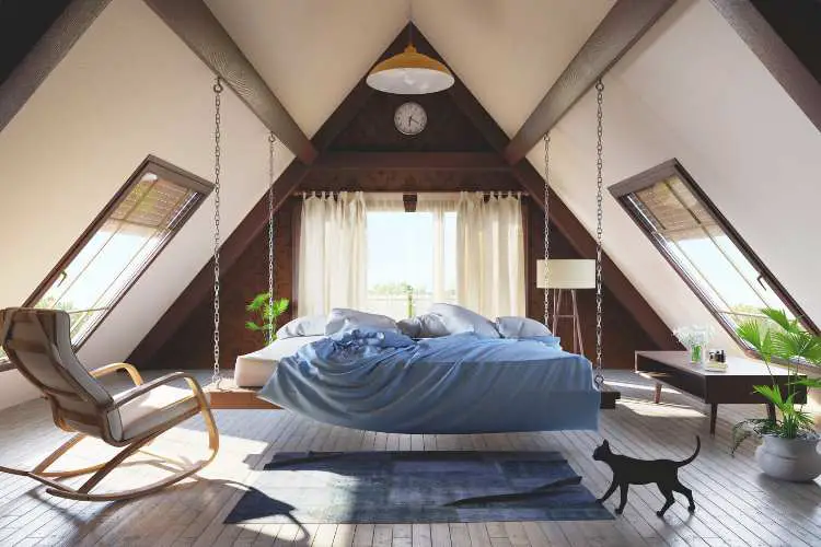 loft conversion bedroom ideas a floating bed concept